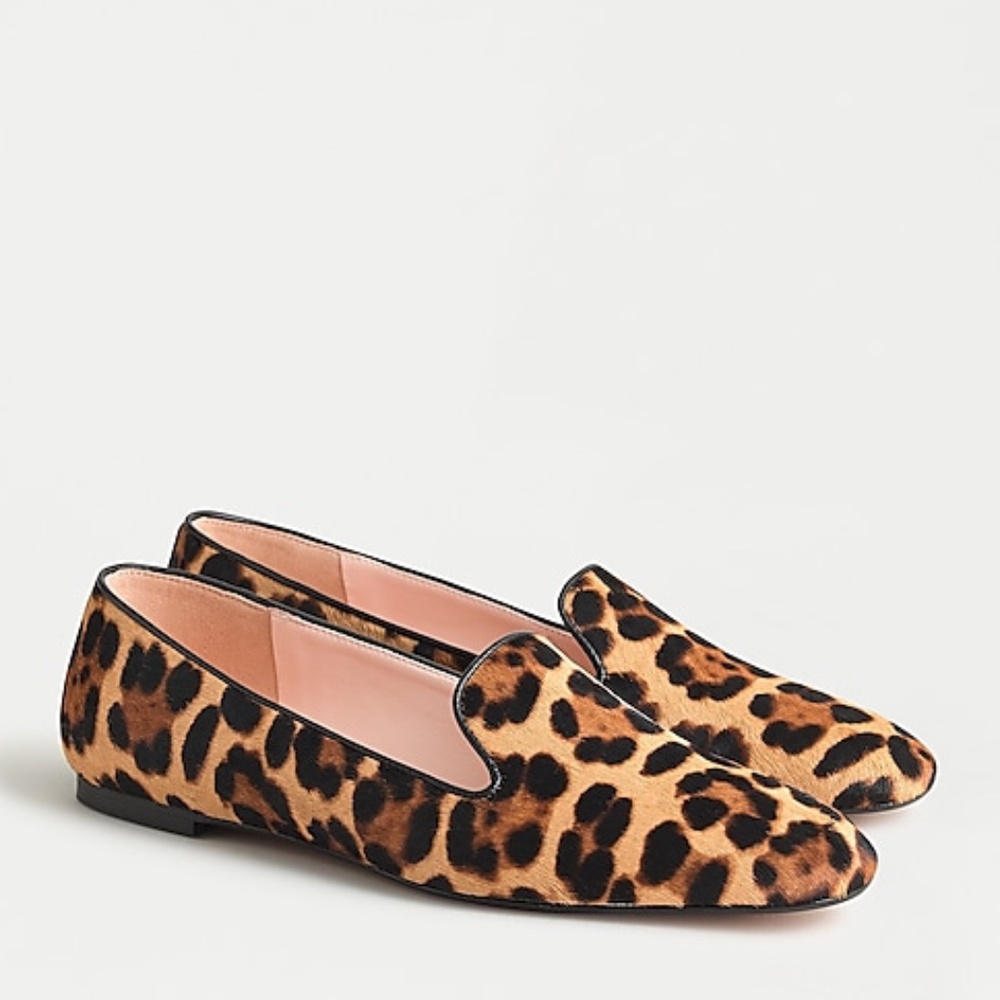 JCREW Smoking Slipper Loafer 6.5 Leopard NEW